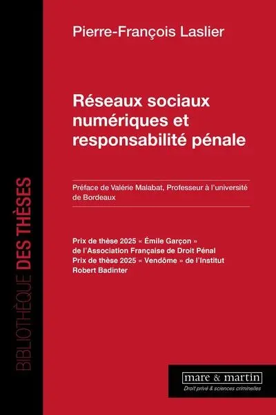 Réseaux sociaux numériques et responsabilité pénale Réseaux sociaux numériques et responsabilité pénale