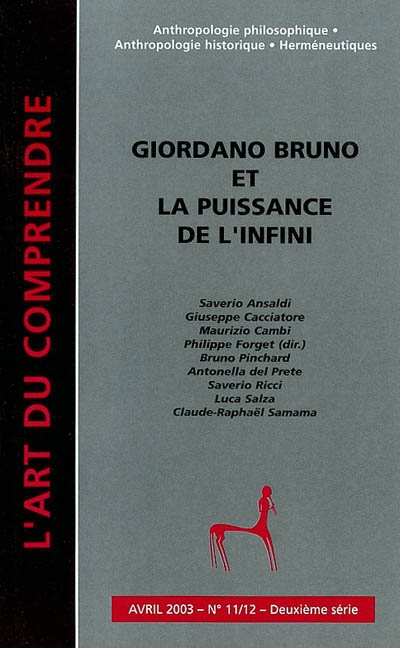 Art du comprendre (L'), deuxième série, n° 11-12. Giordano Bruno et la puissance de l'infini