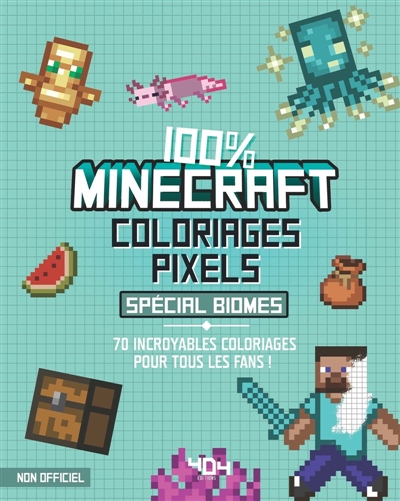 coloriages pixel : 100 % minecraft : spécial biomes
