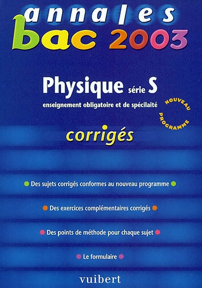 Physique, série S : bac 2003