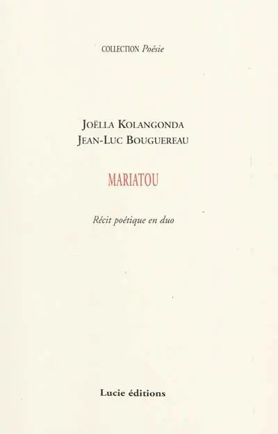 Mariatou : récit poétique en duo