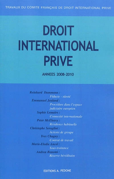 Droit international privé : années 2008-2009, 2009-2010