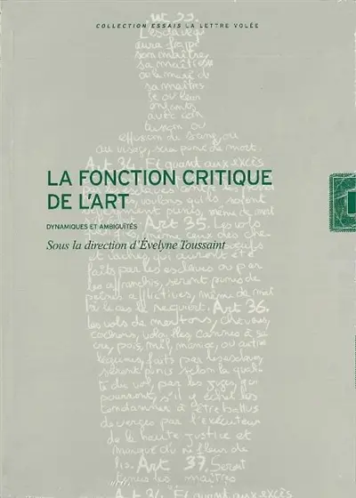La fonction critique de l'art : dynamiques et ambiguïtés
