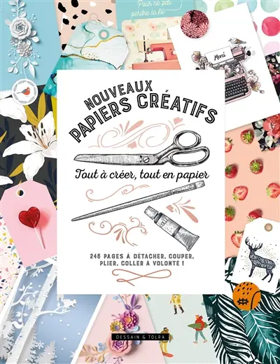 Nouveaux papiers créatifs : tout à créer, tout en papier : 246 pages à détacher, couper, plier, coller à volonté !