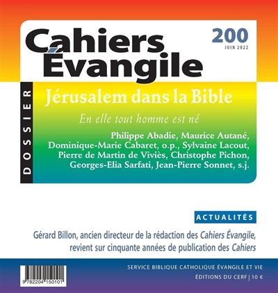 Cahiers Evangile, n° 200. Jérusalem dans la Bible : en elle tout homme est né