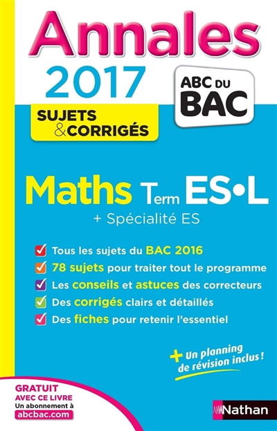 Maths, terminale ES, L + spécialité ES : annales 2017