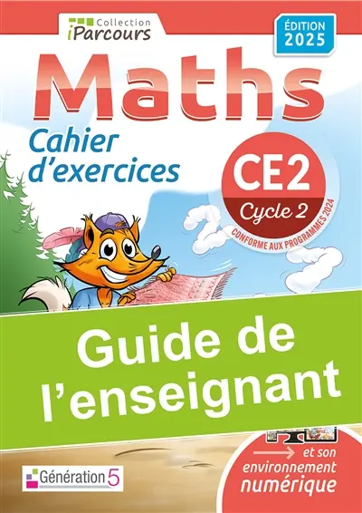 Guide de l'enseignant cahier iParcours maths CE2 (2025)