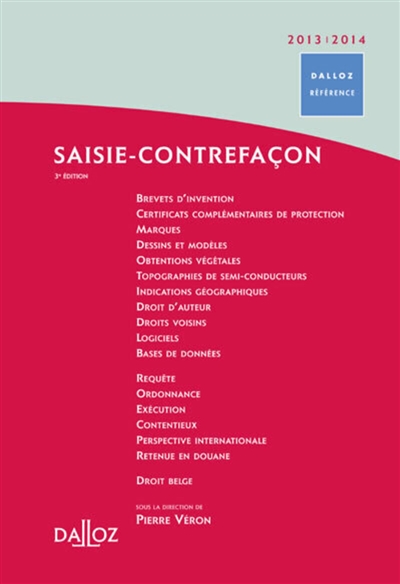 Saisie-contrefaçon 2013-2014