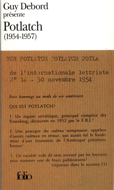 Guy Debord présente Potlach, 1954-1957