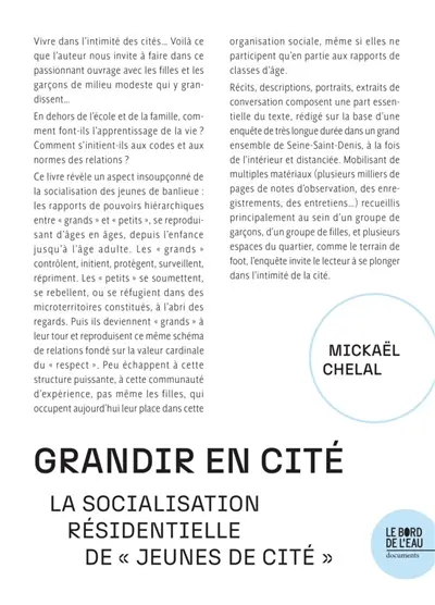 Grandir en cité : la socialisation résidentielle de jeunes de cité