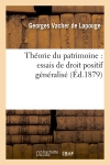 Théorie du patrimoine : essais de droit positif généralisé (Ed.1879)
