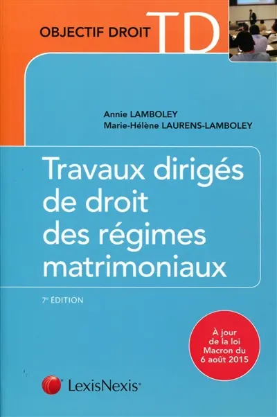Travaux dirigés de droit des régimes matrimoniaux