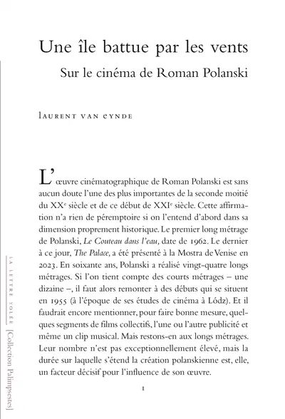 Une île battue par les vents : sur le cinéma de Roman Polanski