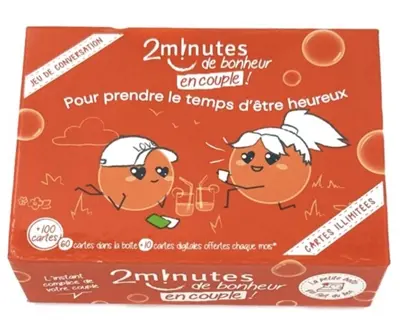 2 minutes de bonheur en couple ! : pour prendre le temps d'être heureux : jeu de conversation, cartes illimitées