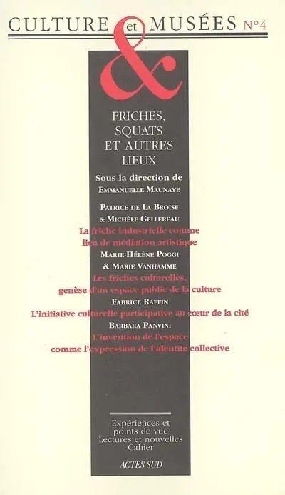 Culture & musées, n° 4. Friches, squats et autres lieux : les nouveaux territoires de l'art ?