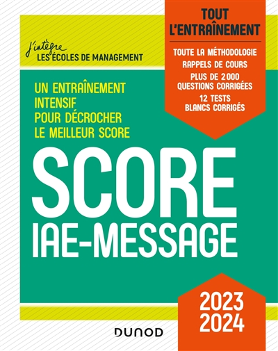 Score IAE-Message : tout l'entraînement : 2023-2024