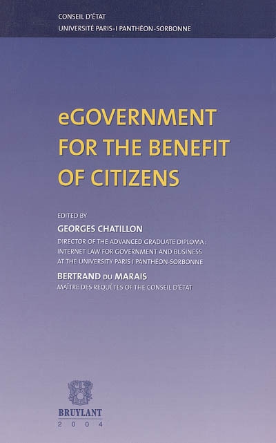 E-government for the benefit of citizens : proceedings from the colloquium organised in Paris on 21 and 22 January, 2002