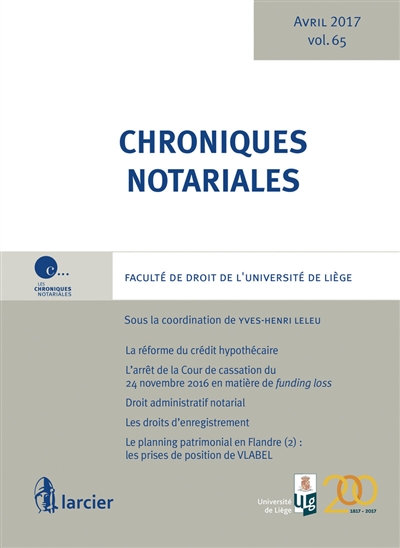 chroniques notariales. vol. 65