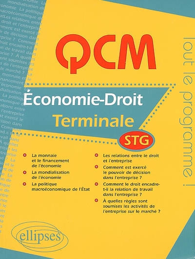 Economie, droit terminale STG