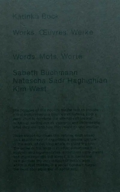 Katinka Bock, oeuvres. Katinka Bock, Works. Katinka Bock, Worte