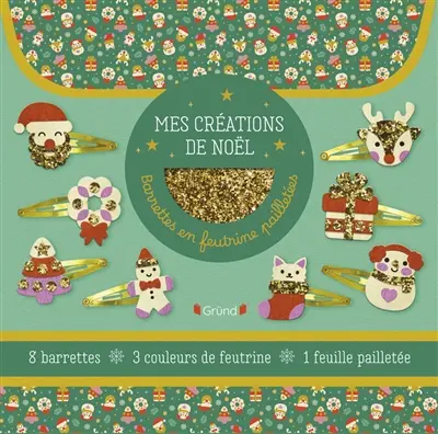 Barrettes en feutrine pailletées : mes créations de Noël