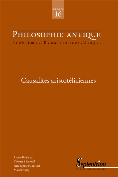 Philosophie antique, n° 16. Causalités aristotéliciennes