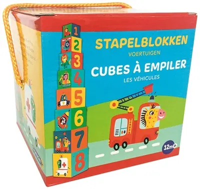 Cubes à empiler : les véhicules. Stappel blokken : voertuigen