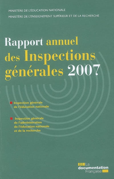 Rapport annuel des inspections générales 2007