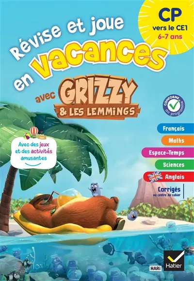 Cahier de vacances Grizzy et les lemmings : CP vers le CE1