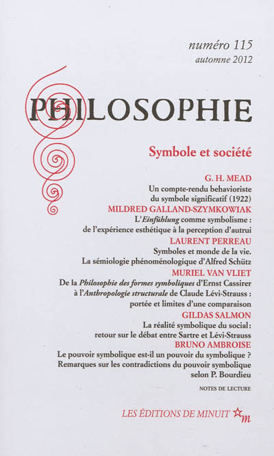 philosophie, n° 115. symbole et société