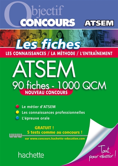 ATSEM, 90 fiches-1.000 QCM : nouveau concours