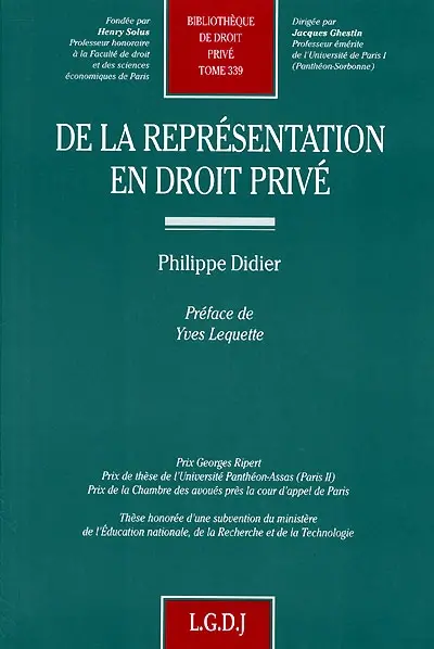 De la représentation en droit privé
