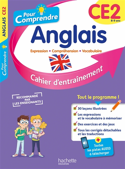 Pour comprendre, anglais CE2, 8-9 ans : expression, compréhension, vocabulaire : cahier d'entraînement