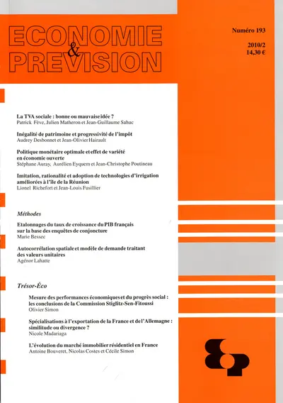 Economie et prévision, n° 193