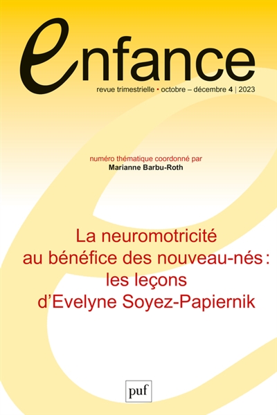 Enfance, n° 4 (2023). La...