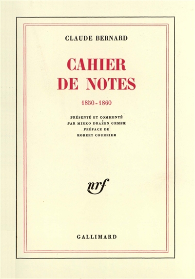 Cahier de notes 1850-1860