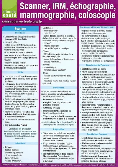 Scanner, IRM, échographie, mammographie, coloscopie