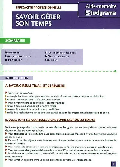 Savoir gérer son temps