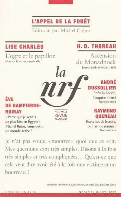 Nouvelle revue française, n° 625