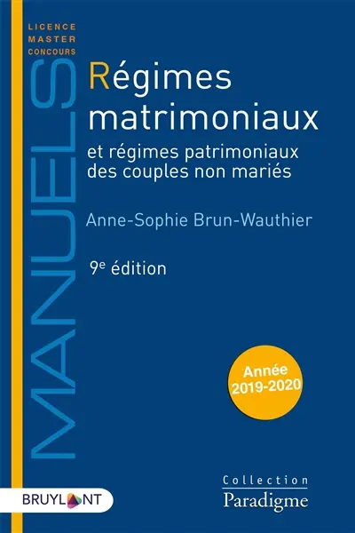 Régimes matrimoniaux et régimes patrimoniaux des couples non mariés : année 2020