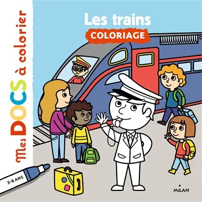 Les trains : coloriage