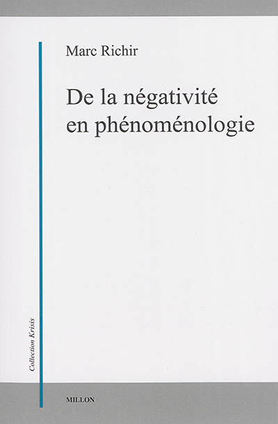 De la négativité en phénoménologie