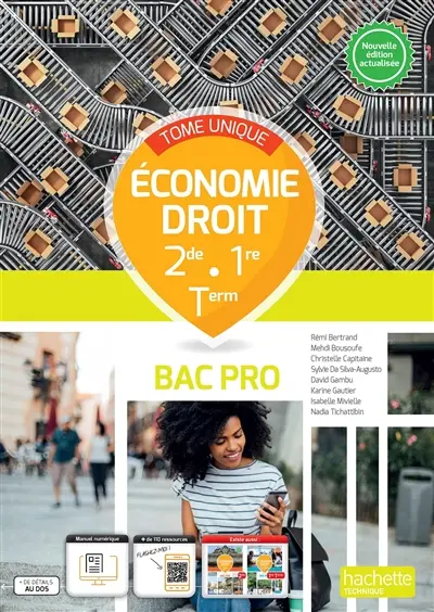 Economie, droit 2de, 1re, terminale bac pro : tome unique