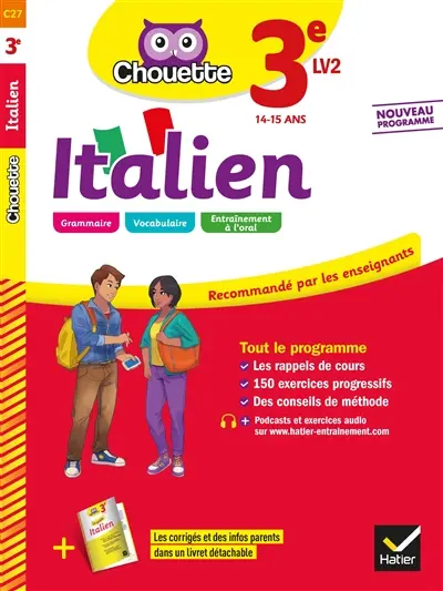 Italien 3e LV2, 14-15 ans : nouveau programme