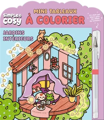 Mini tableaux à colorier : jardins intérieurs