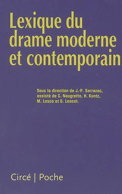 Lexique du drame moderne et contemporain
