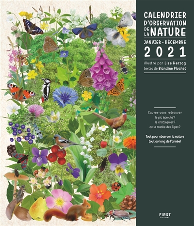 Calendrier d'observation de la nature : janvier-décembre 2021