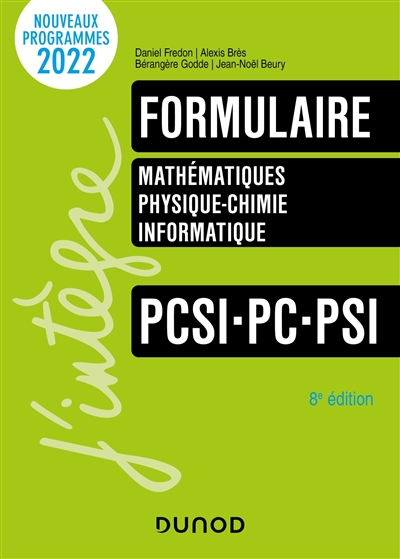 Formulaire PCSI-PTSI-PC-PSI-PT