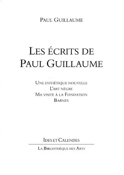 Les écrits de Paul Guillaume