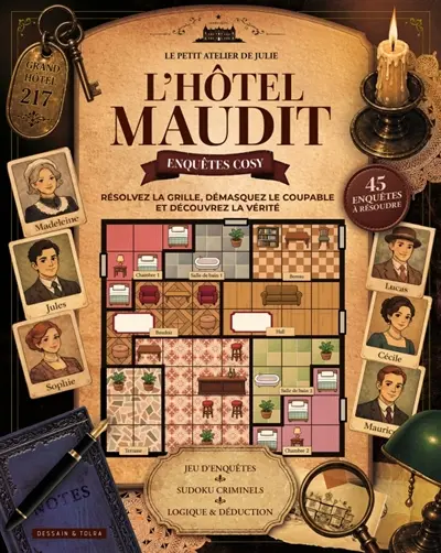 L'hôtel maudit- Jeu d'enquêtes : 45 enquêtes à résoudre : Sudoku criminels